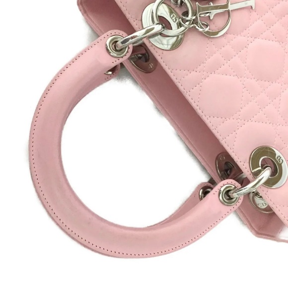 🌸 Christian Dior Cannage Lady Pink Lambskin Medium Bag crossbody (retail $6100) - Picture 5 of 10